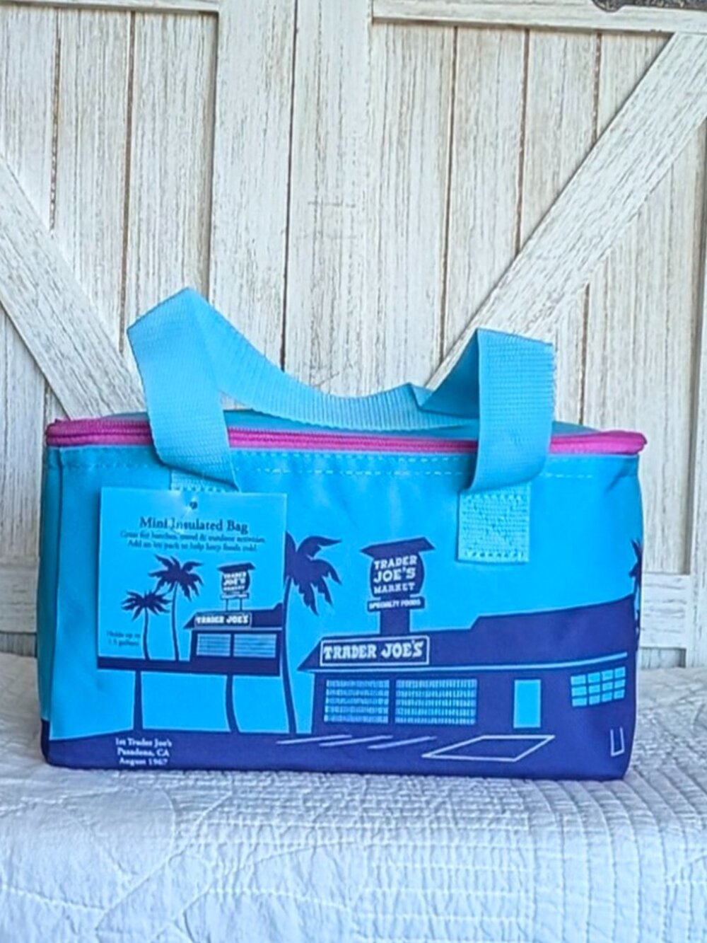 Trader Joe’s Mini Reusable Ocean Blue Insulated Cooler Bag -